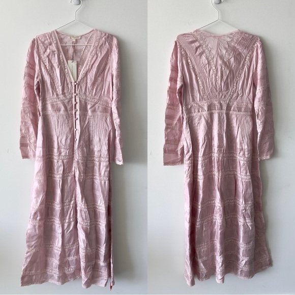 LOVESHACKFANCY Ellitia Dress in Light Lilac - Picture 2 of 13